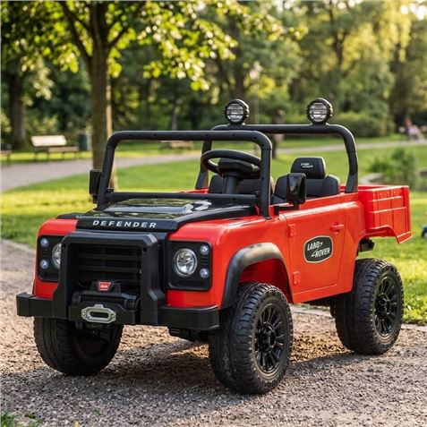 COCHE INFANTIL A BATERIA CONTROL REMOTO LAND ROVER DEFENDER CLASSIC ROJO - 33030-4