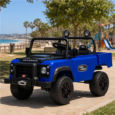 COCHE INFANTIL A BATERIA CONTROL REMOTO LAND ROVER DEFENDER CLASSIC AZUL - 33031-4