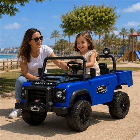 COCHE INFANTIL A BATERIA CONTROL REMOTO LAND ROVER DEFENDER CLASSIC AZUL - 33031-5