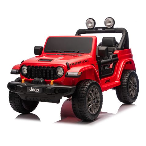 COCHE INFANTIL A BATERIA CON CONTROL REMOTO JEEP WRANGLER RUBICON ROJO - 33036-1
