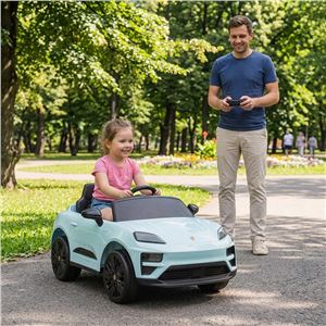 COCHE INFANTIL A BATERIA CON CONTROL REMOTO PORSCHE MACAN CELESTE - 33038-6