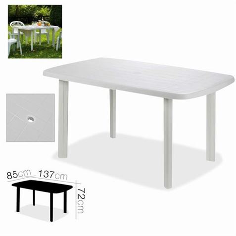 REACONDICIONADA MESA DE JARDÍN FARO BLANCA 137X85XH72CM - 224685