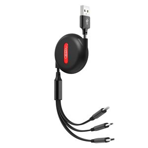 CABLE 3 EN 1 NB142 USB - (LIGHTNING + TIPO C + MICRO USB) 2.4A XO - XONB142-2