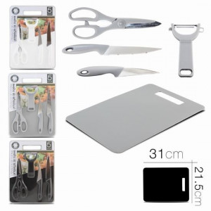 SET TIJERAS + PELADOR + 2 CUCHILLOS +...