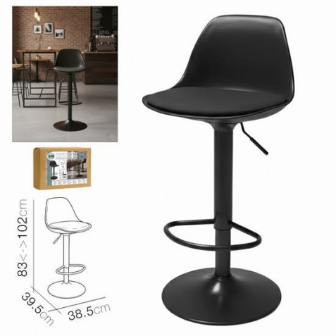 TABURETE BAR C/ RESPALDO NEGRO...