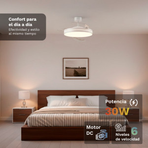 VENTILADOR DE TECHO 42" LED BLANCO...