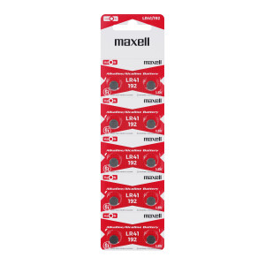 PACK 10 PILAS BOTON LR41/192 1.5V MAXELL