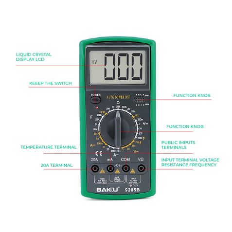 MULTIMETRO DIGITAL BAKU 9205B - 53969-2