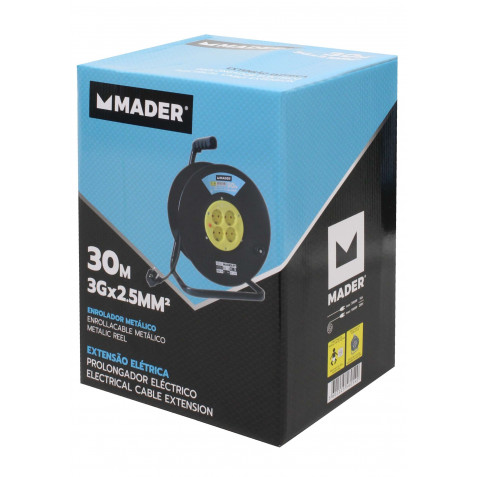 ENROLLADOR DE CABLE METALICO 30M 3X2.5MM