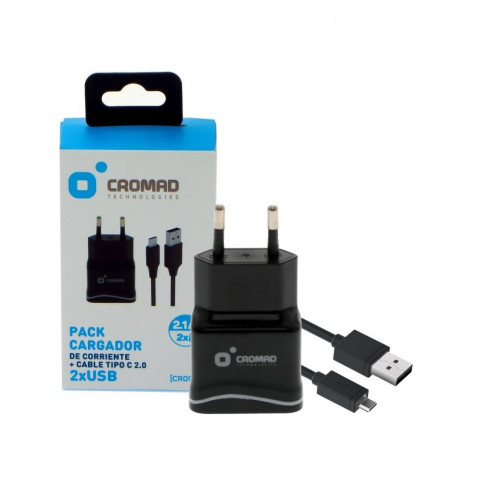 PACK CARGADOR CORRIENTE 2.1A + CABLE...