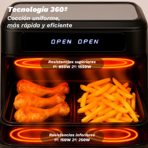 FREIDORA DE AIRE 10 LITROS 2800W...