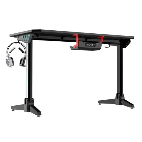 MESA GAMING PRO600 FIBRA CARBONO + LATERAL ALUMINIO + LUZ RGB MUVIP - MV0278-1