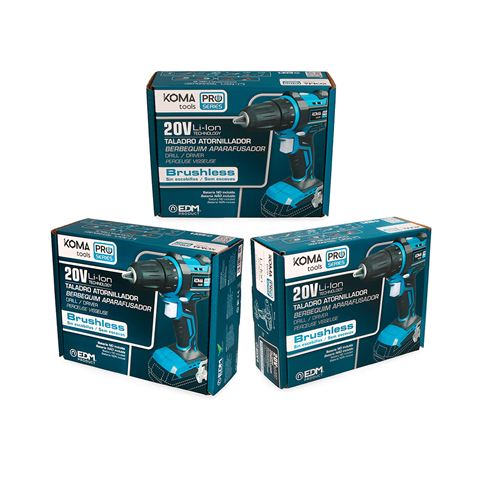 TALADRO ATORNILLADOR 20V KOMA TOOLS PRO (SIN BATERIA/CARGADOR) EDM - 08751_2