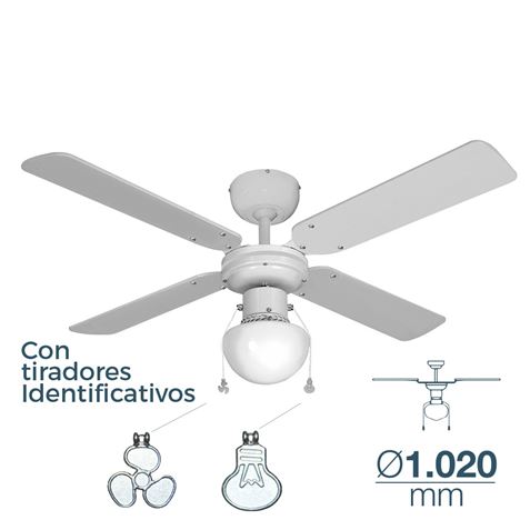 VENTILADOR DE TECHO MODELO CARIBE BLANCO 50W | ASPAS 102CM EDM - 33800_1