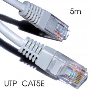 CABLE DE RED UTP CAT 5E 5M GRIS CLARO...