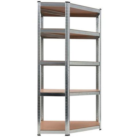 ESTANTERIA ESQUINERA MODULAR GALVANIZADA 5 BALDAS AJUSTABLES 180X90X40X70.5 - 75894-1