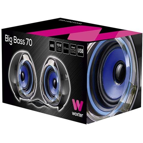 ALTAVOCES 2.0 BIG BASS 70 15W USB ROJOS WOXTER - SO26-055-3