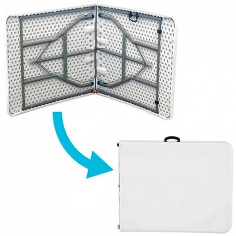 MESA JARDIN PLEGABLE RECTANGULAR BLANCA 1.8MTRS - 75805-1
