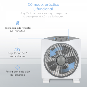 VENTILADOR SOBREMESA 30CM 50W 3...