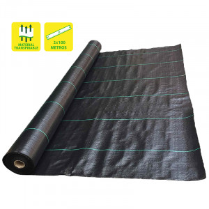 MALLA ANTIHIERBAS NEGRA 100GR 2X100M...