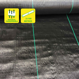 MALLA ANTIHIERBAS NEGRA 100GR 2X100M...