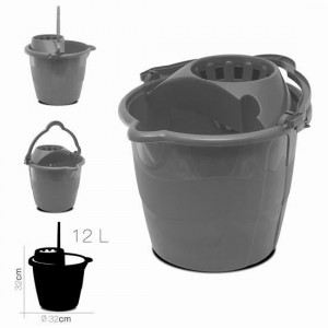 CUBO REDONDO 12 LITROS GRIS CON...