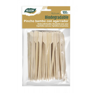 PACK 100 PINCHOS BAMBU CON AGARRADOR...