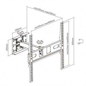 SOPORTE CON BRAZO TV LED, LCD 32"-65"...