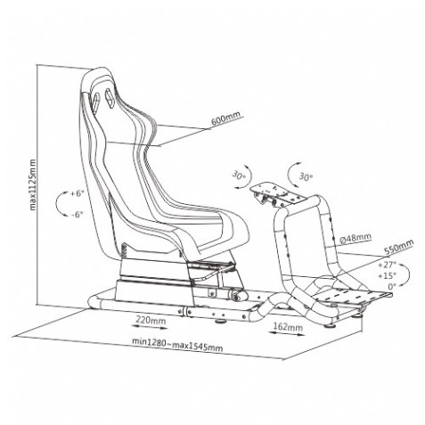 RACING SIMULATOR COCKPIT SEAT PRO R3...