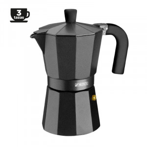 CAFETERA ALUMINIO 3 TAZAS VITRO NOIR...