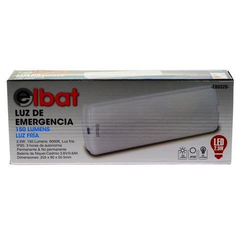 LUZ DE EMERGENCIA 150LUMENS 6000K ELBAT - EB0320-1