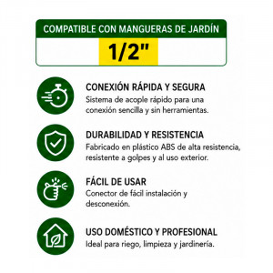 CONECTOR RAPIDO PARA MANGUERA 1/2"...