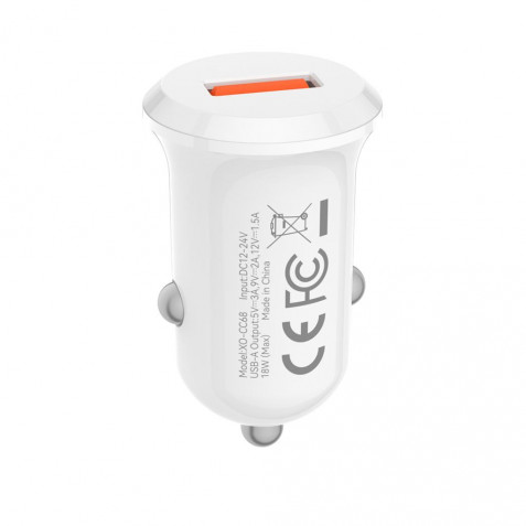 CARGADOR DE MECHERO 18W CC68 BLANCO XO
