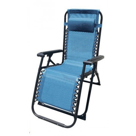 TUMBONA PLEGABLE AZUL DE ACERO CON...