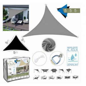 TOLDO TRIANGULAR 5X5X5 METROS GRIS...
