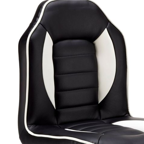 TABURETE GAMING RACING NEGRO/BLANCO MUVIP - MV0197-2