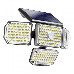 FOCO SOLAR CUÁDRUPLE CON SENSOR 430LM...