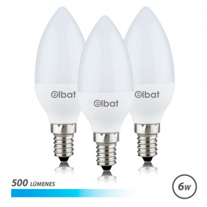 PACK 3 BOMBILLAS LED C37 | 6W | 500LM...