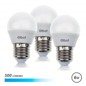 PACK 3 BOMBILLAS LED G45 | 6W | 500LM...