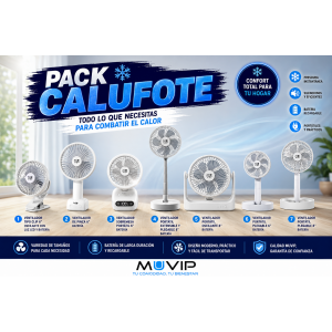 PACK VENTILADORES BATERIA RECARGABLES MUVIP