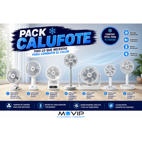 PACK VENTILADORES BATERIA RECARGABLES...