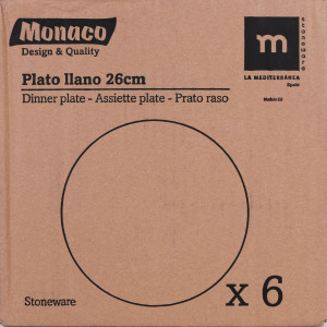 SET 6 PLATOS LLANOS 26CM MONACO IVORY...