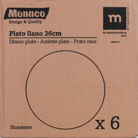SET 6 PLATOS LLANOS 26CM MONACO IVORY...