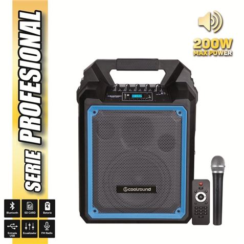 ALTAVOZ AUTOAMPLIFICADO PRO200 6.5" 200W CON BATERIA + MICRO SERIE PRO COOL - CS0183-1