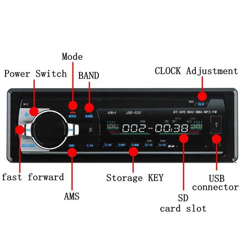 RADIO FM MP3 BLUETOOTH USB 60W COCHE - 51035-1 RADIO FM MP3 BLUETOOTH USB 60W COCHE - 51035-1