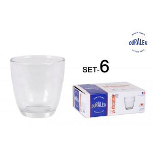SET 6 VASOS CORTADO TRANSPARENTE 90CC...