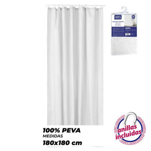 CORTINA DE BAÑO 180X180 BLANCA HBS