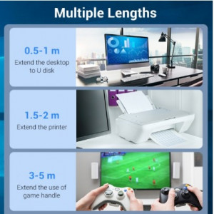CABLE EXTENSION USB 3.0 A MACHO A A...