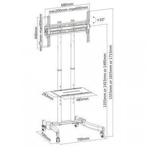 SOPORTE DE SUELO TV 37" - 70" CROMAD