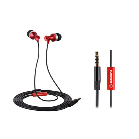 AURICULAR + MICROFONO POWERBASS ROJO COOLSOUND - CS0160-1